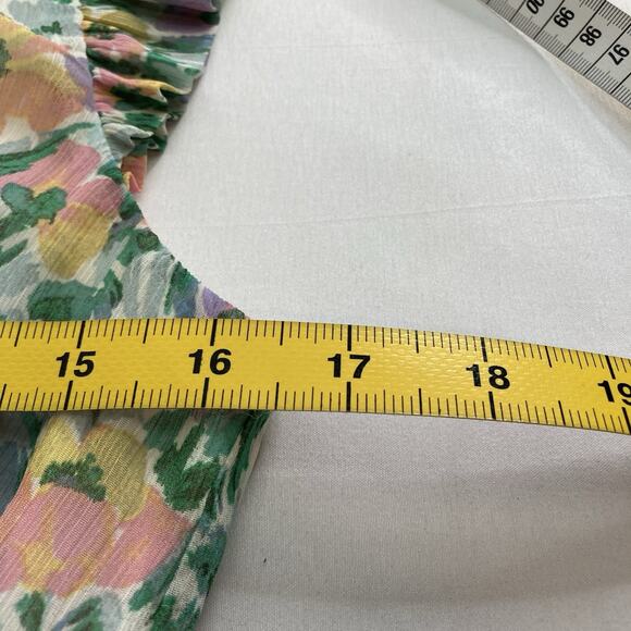 Banana Republic Women's Floral Ruffle Midi Dress Size M Demure Feminine Fairy - Picture 4 of 10